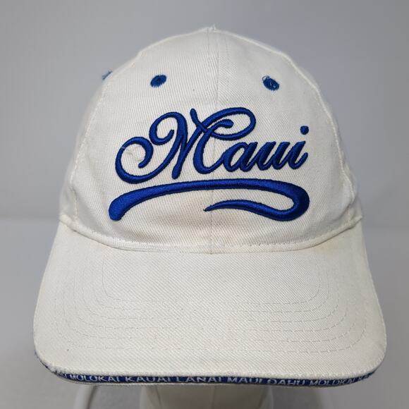 Maui Slideback Baseball Cap White One Size Adjustable Surfware Hawaiian Classics - Picture 2 of 9